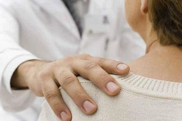 The doctor removed the needles from the womans abdomen