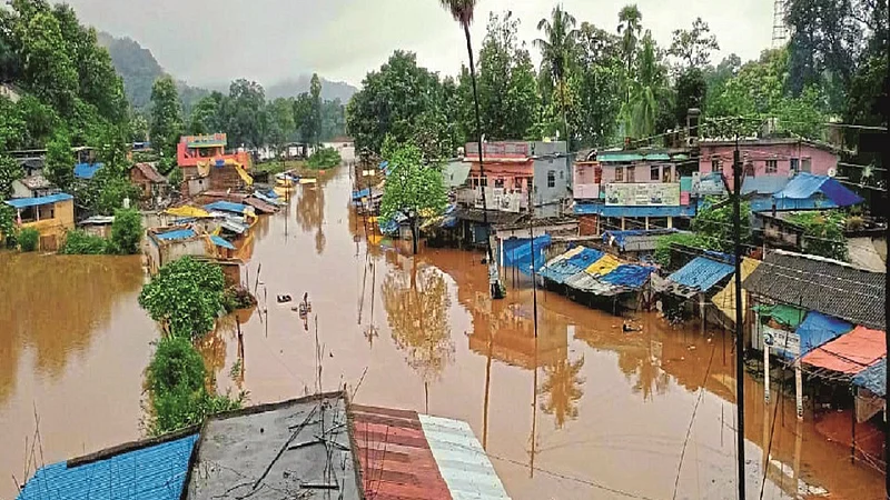 flood in Bhamaragadh in Gadchiroli district again
