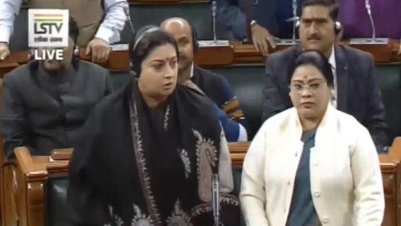 lok sabha erupts over rahul gandhi rape in India remark smriti irani Locket Chatterjee
