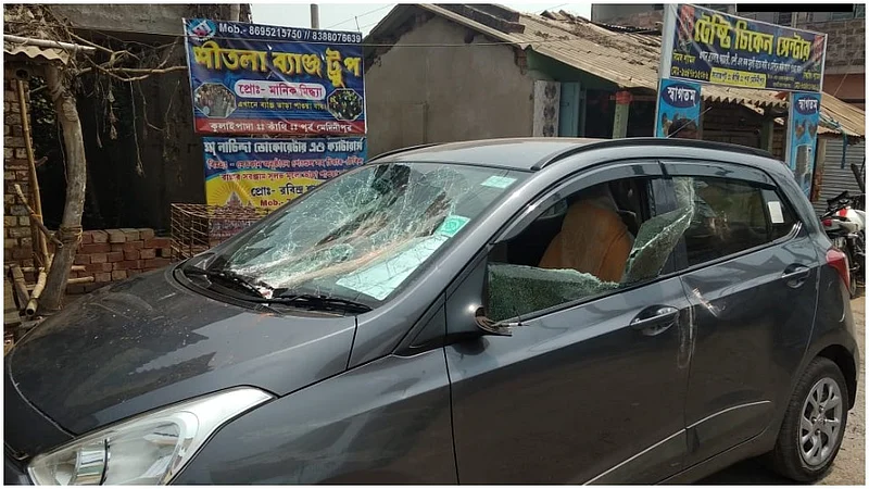 soumendu adhikari car trashed