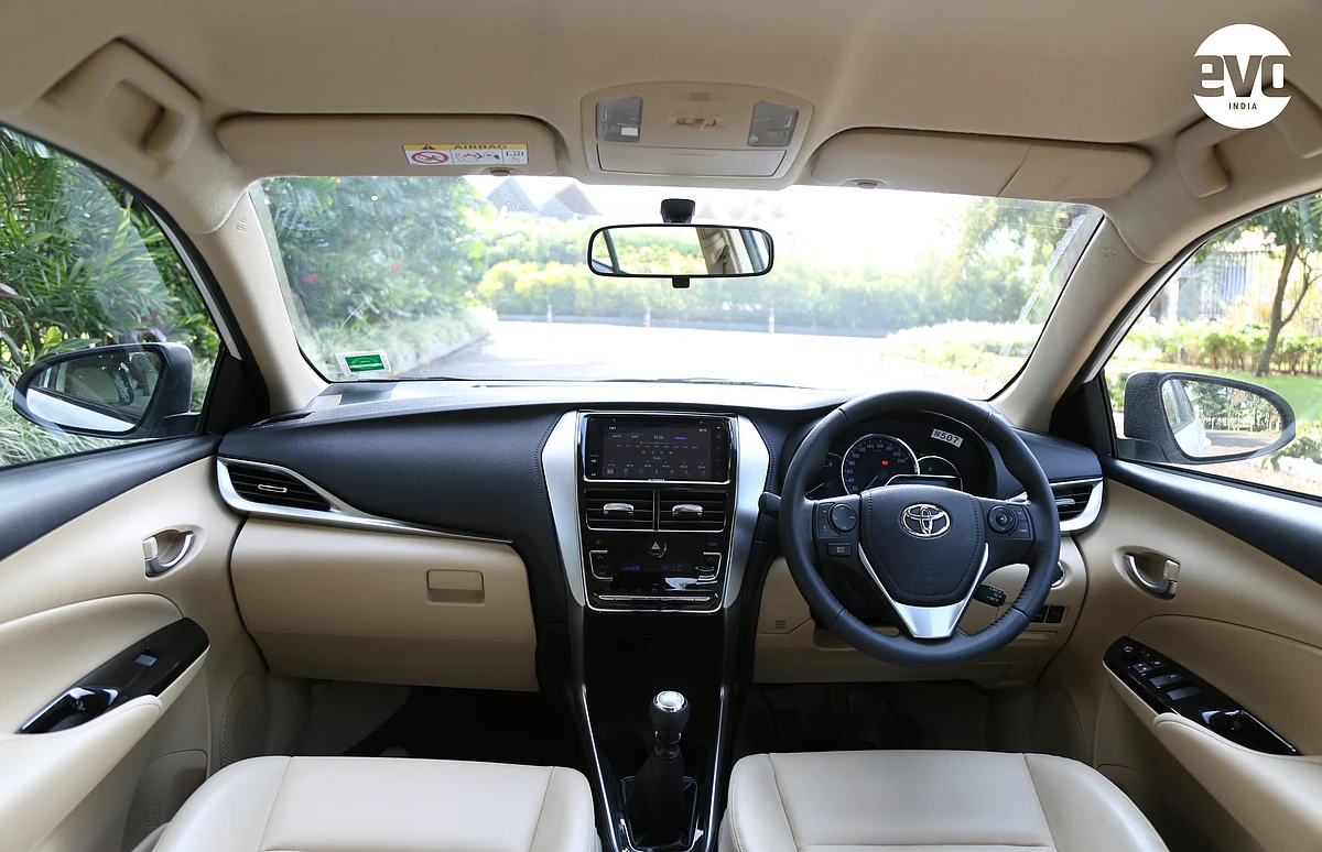 The interiors of the Toyota Yaris