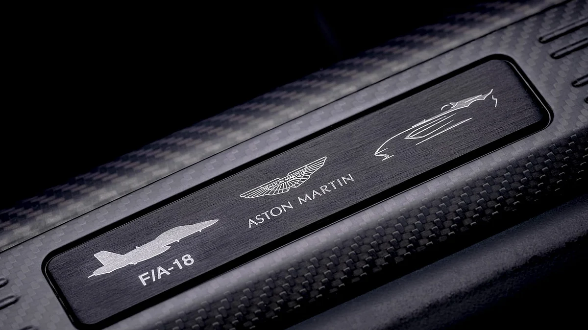 Aston Martin says cars design inspired by the F/A-18 fighter jet.