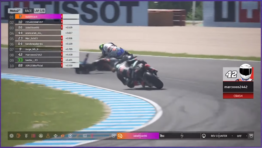 Luca Marini crashes