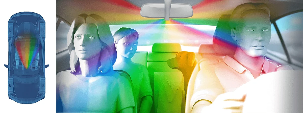 This feature is an innovative technology that continuously monitors the positions of occupants in order to deploy airbags in case of a crash.