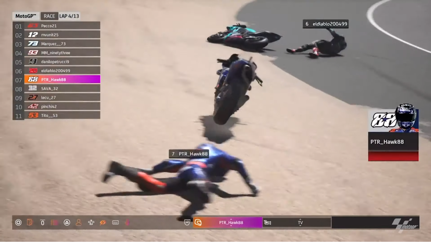 Crash between Fabio Quarataro and Miguel Oliviera