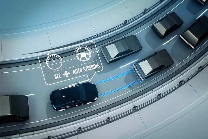 The system detects the cars in front with the help of radar placed behind the grille of the car and adjusts its speed.