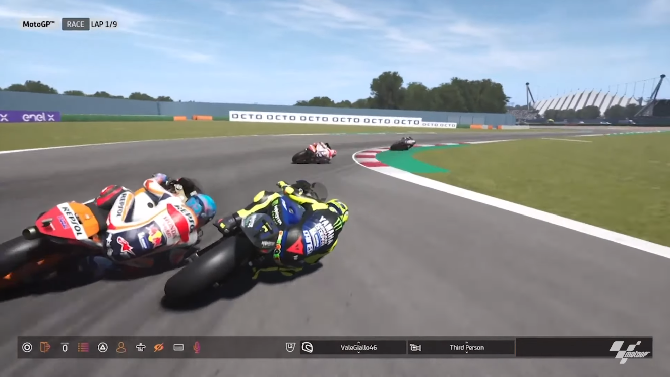 Alex Marquez crashes into Valentino Rossi