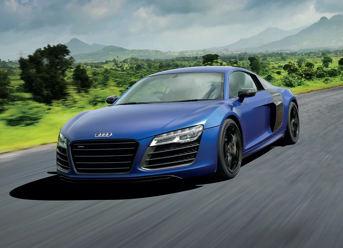 Satin-finish Sepang blue colour unique to the V10 Plus, as is the carbon fibre front splitter