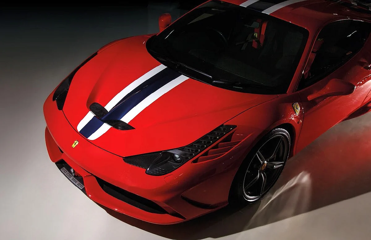 The 458
Speciale in the same
spec as Boopesh saw
it at the Frankfurt
motor show