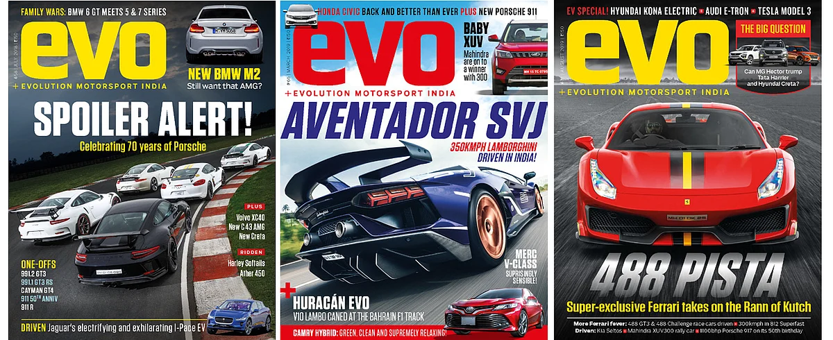 evo India covers for July 2018, March 2019 and August 2019