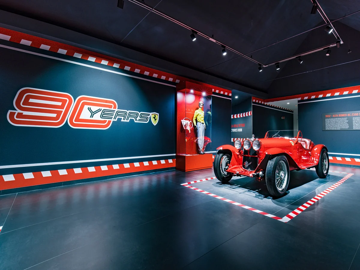 90 years- Scuderia Ferrari exhibition showcased the iconic teams history in motorsport.