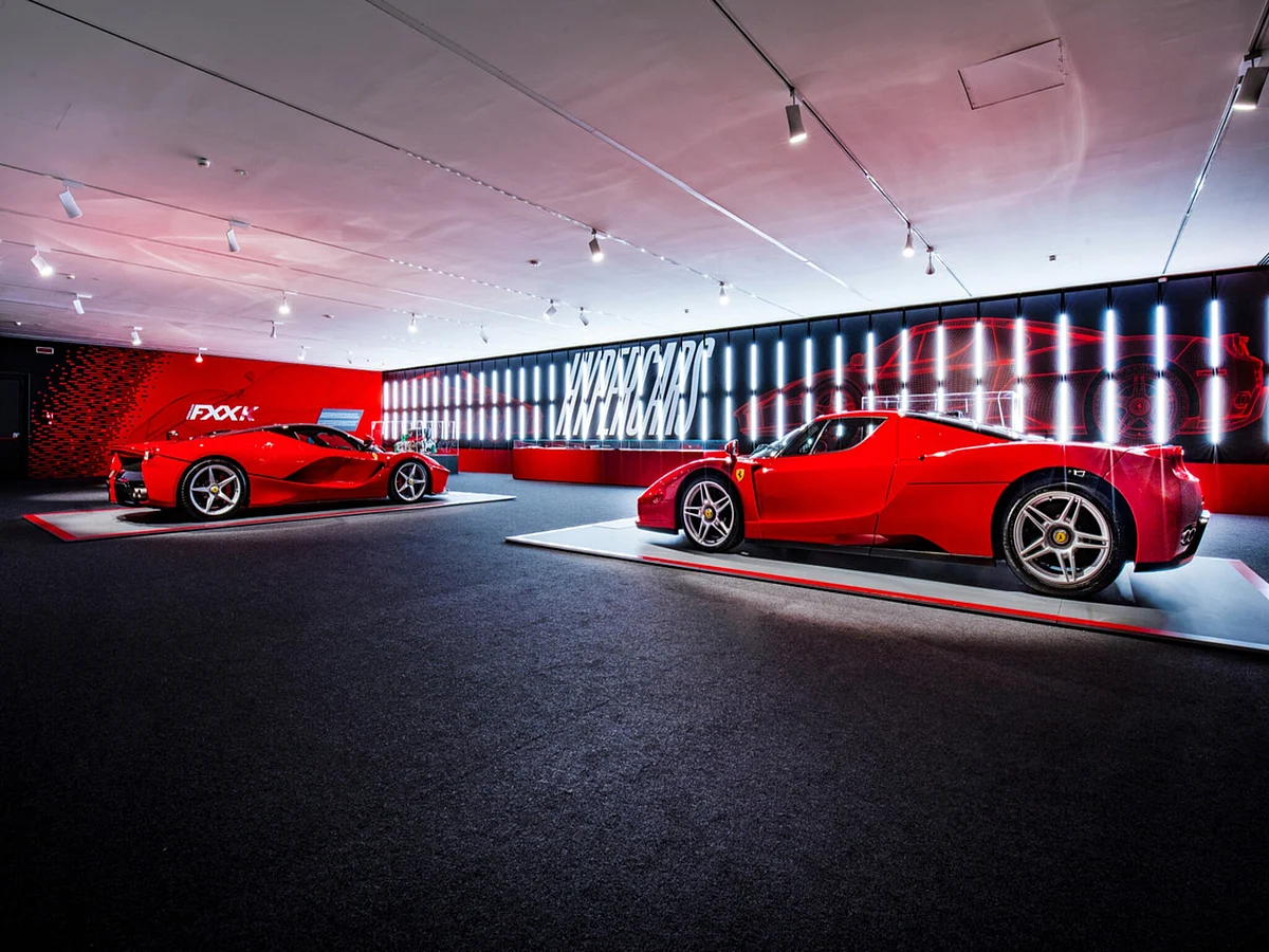 The hypercars on the display.