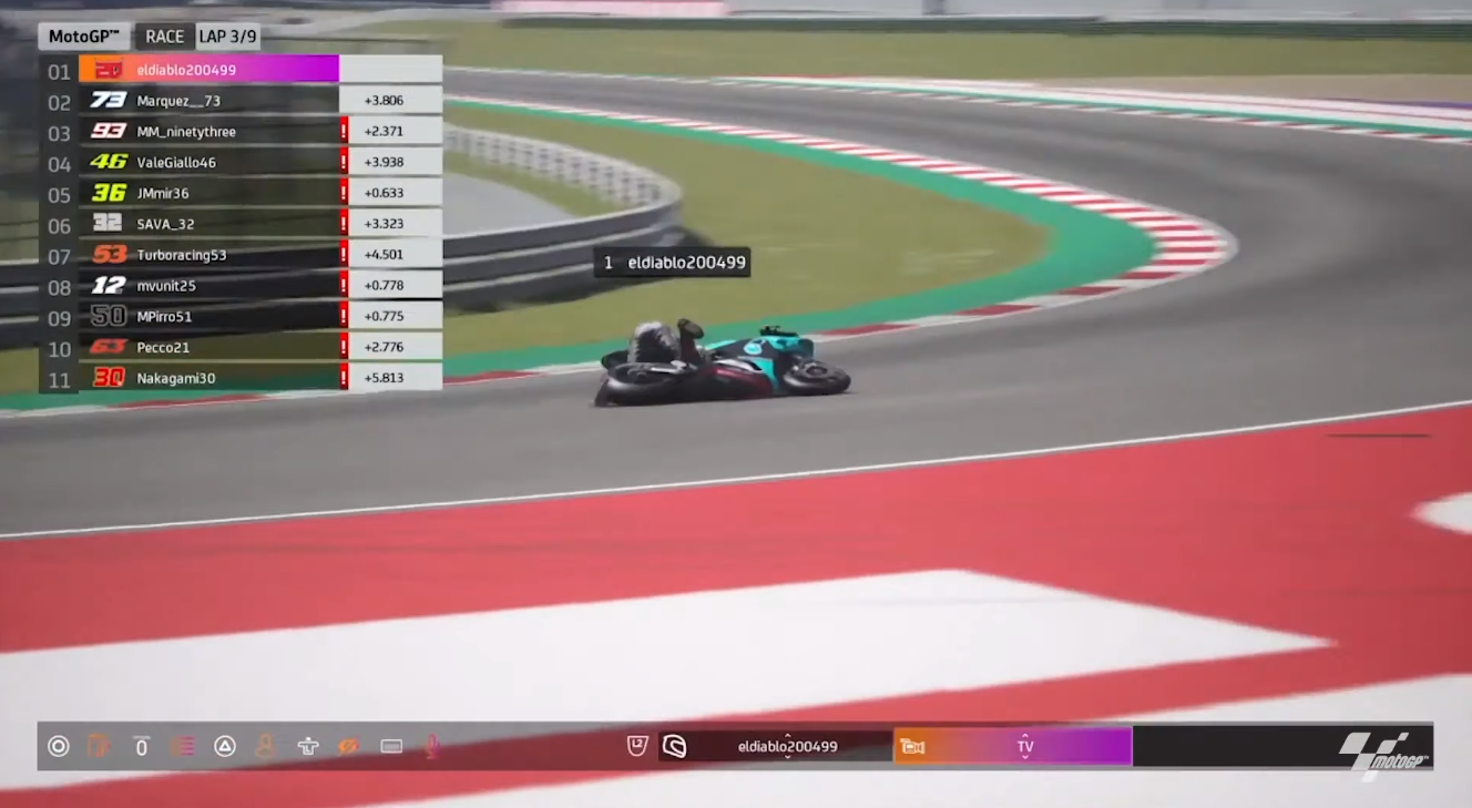 Fabio Quartararo crashes out