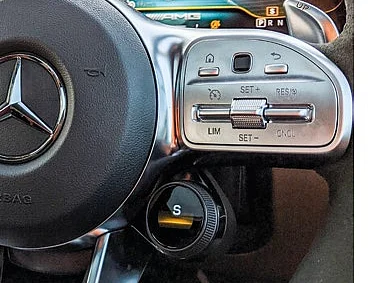 The drive mode selector on the steering wheel is a great addition