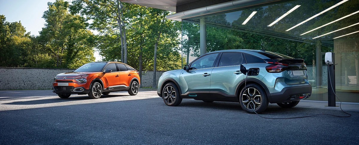 While the C4 gets a choice of two petrol and two diesel engines, the e-C4 gets a petrol engine mated to a 134bhp electric motor