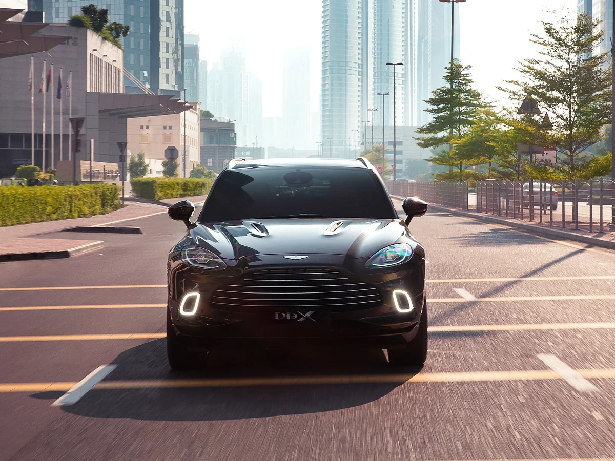 Front fascia is unmistakable Aston Martin
