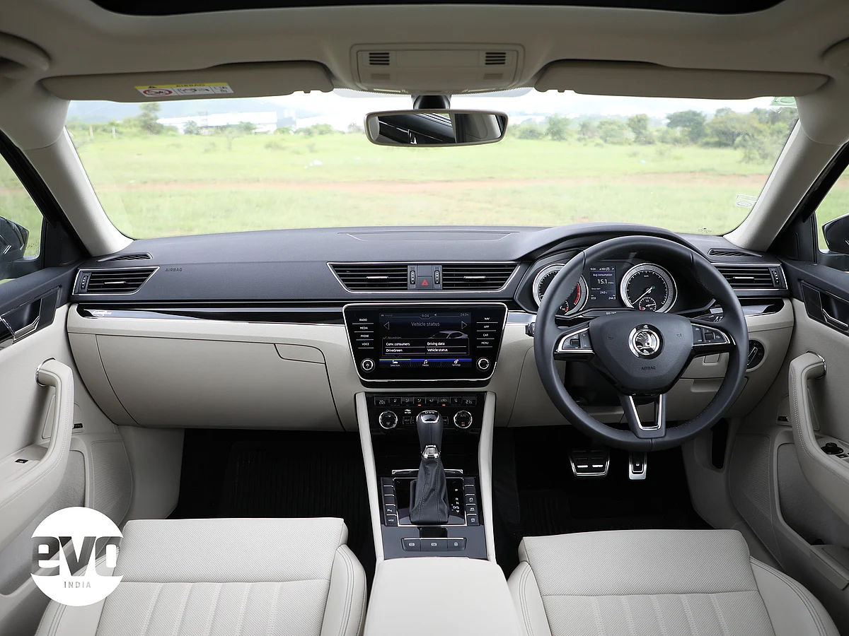 Dual tone beige and black interiors