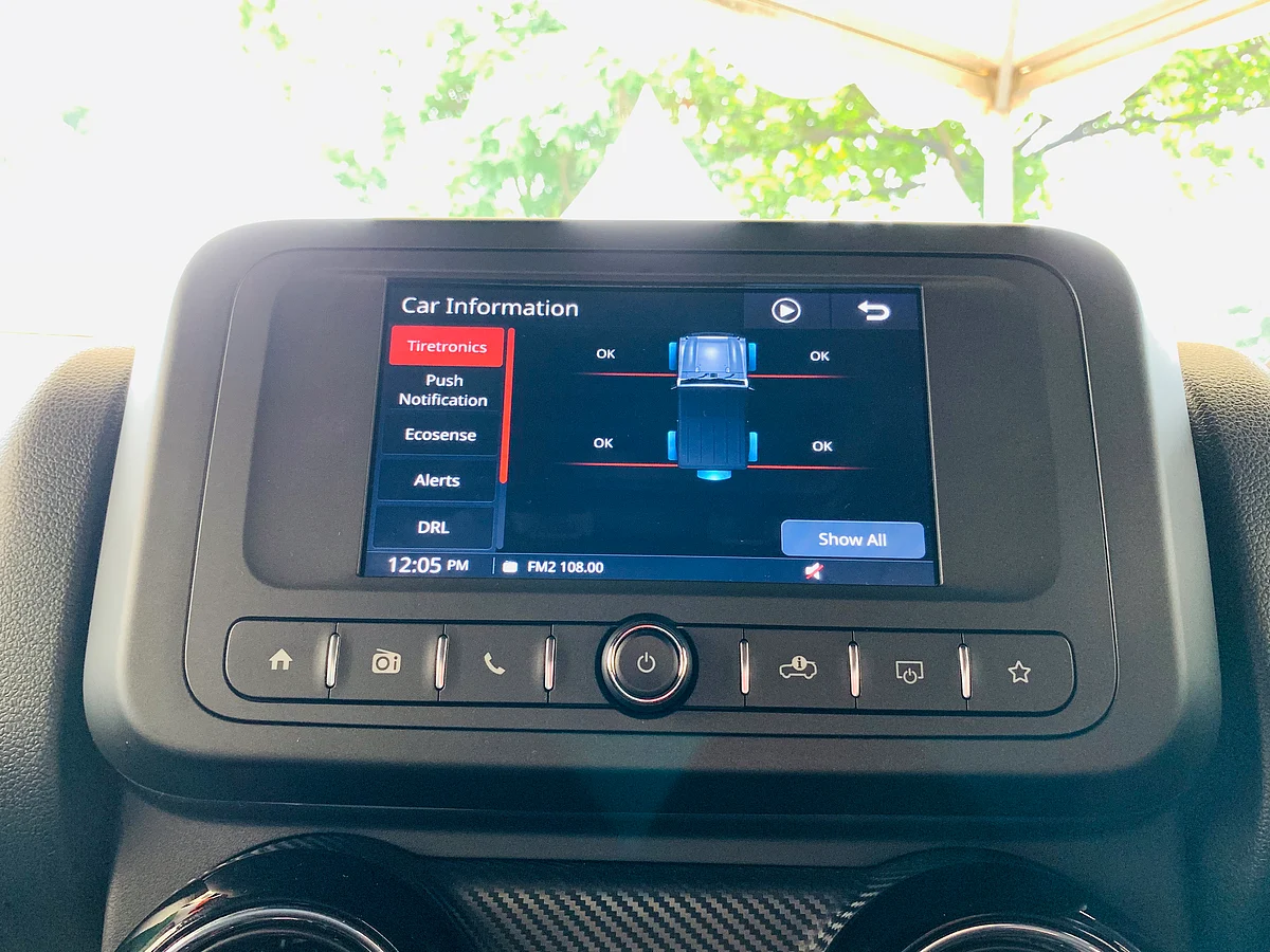 7-inch infotainment screen is weatherproof
