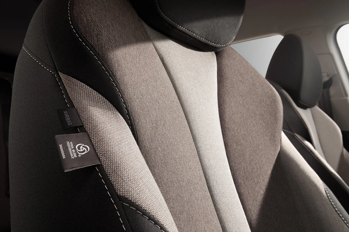 Sustainable fabrics are used on lower spec variants