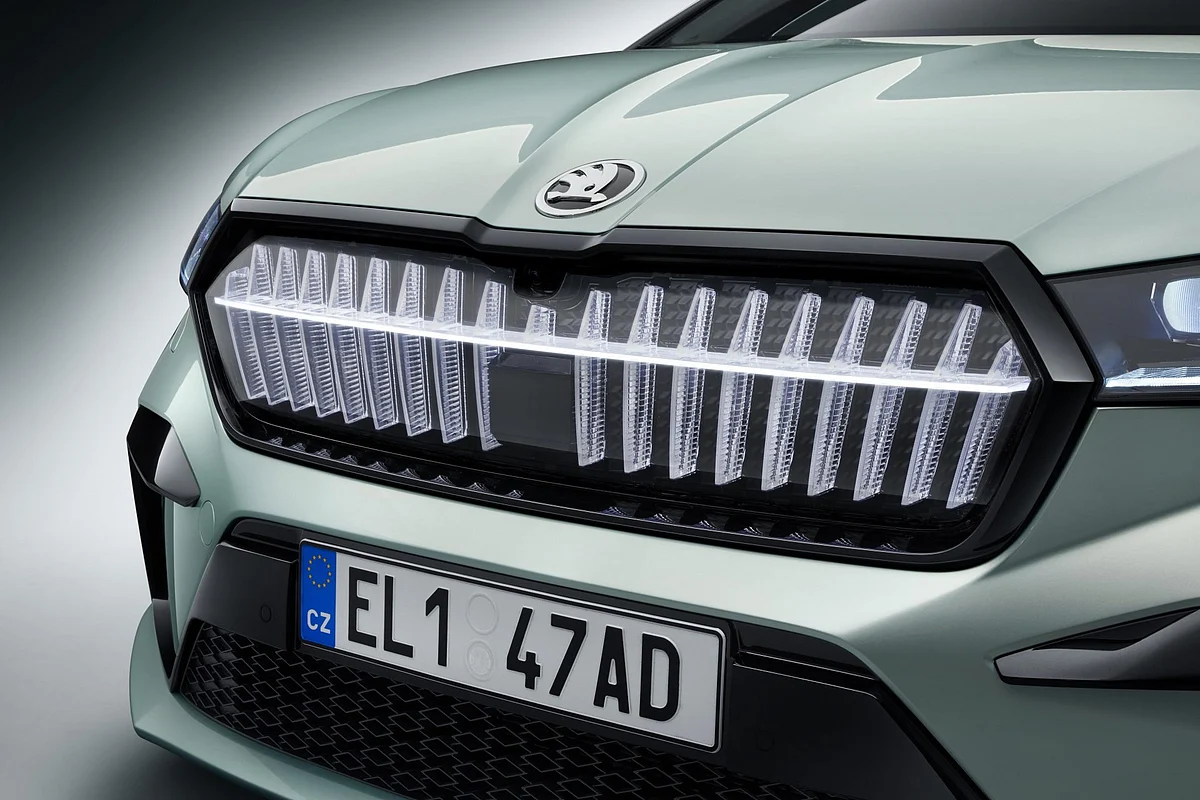 The lights double-up as Skoda's signature vertical slats