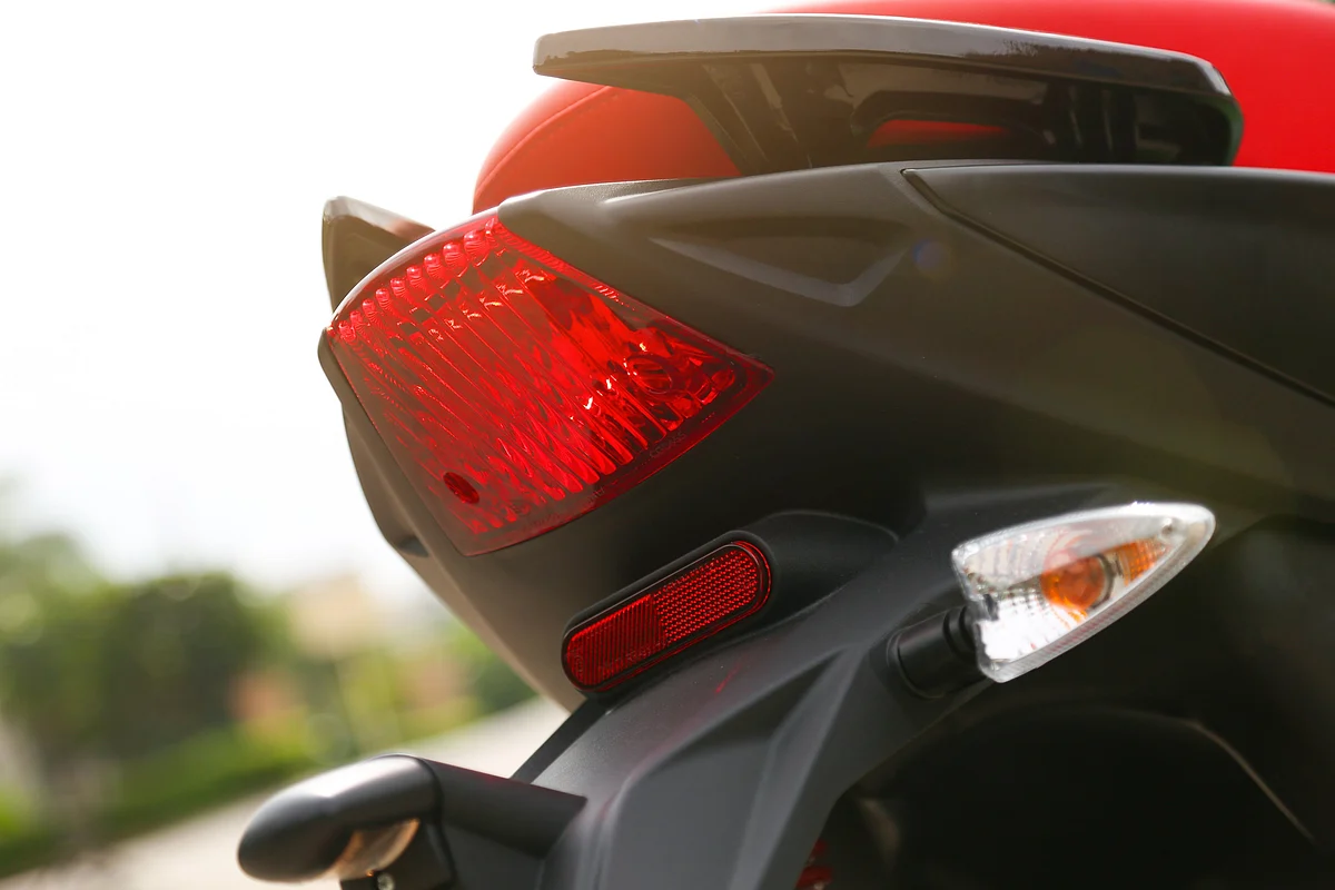 Rear of the Aprilia SR 160 looks neat