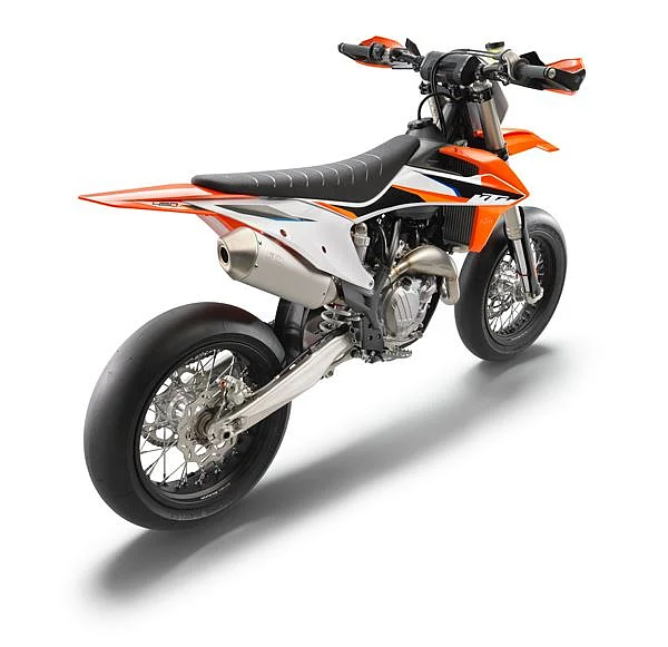 The new orange graphics make the fun yet competitive character of the KTM 450 SMR known