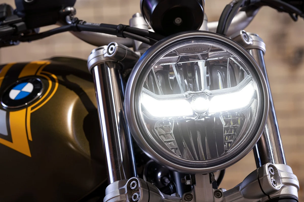 All white LED headlamps which have integrated turn indicator that are visible only when illuminated