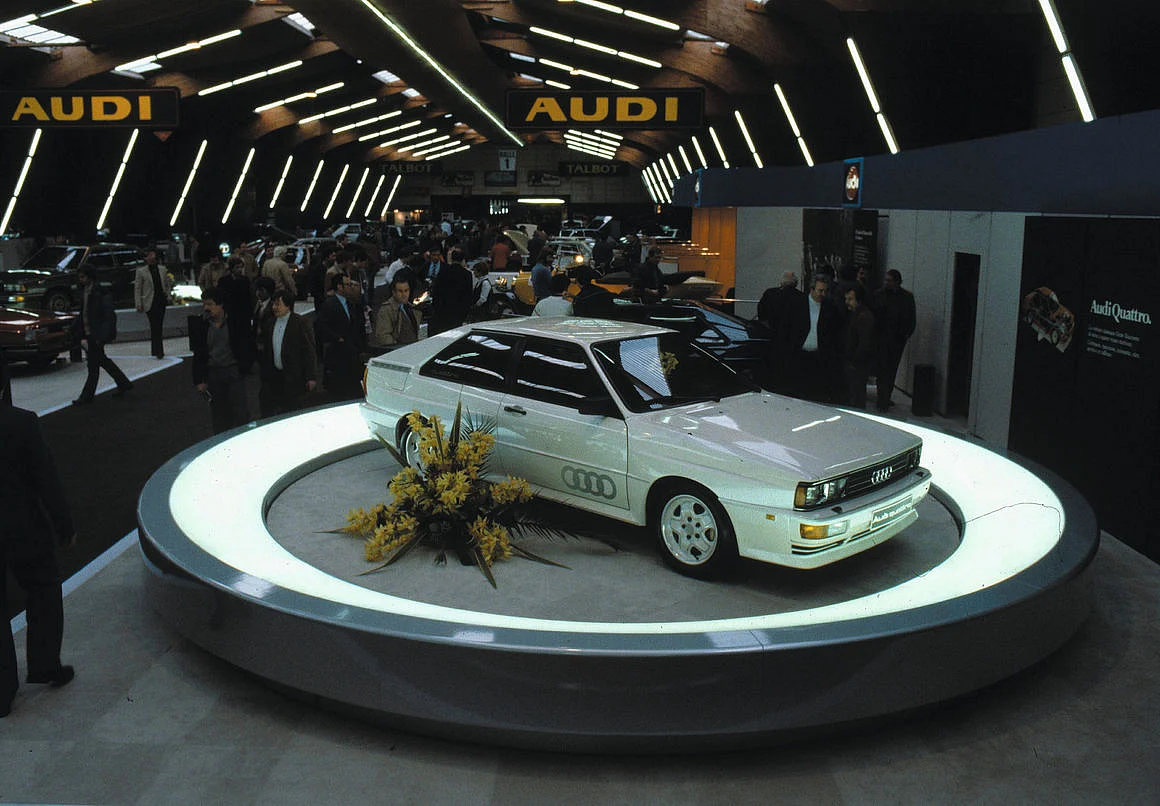 The original quattro made its debut at the Geneva Motor Show in 1980