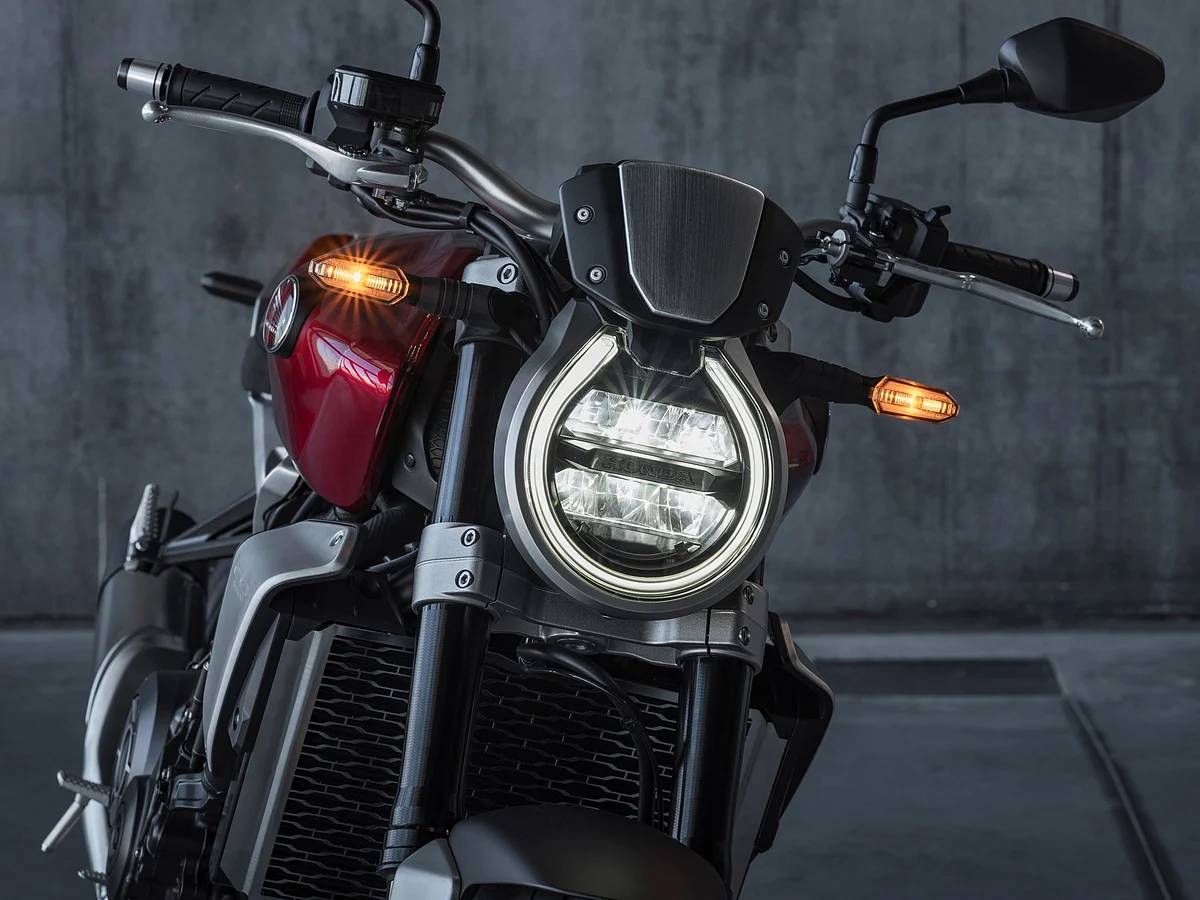 Familiar round headlight now slightly angled backward for an overall sleeker profile