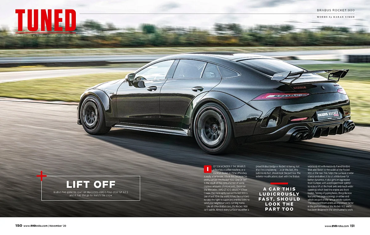 The Tuned section features the Brabus Rocket 900 - a tuned AMG GT 63