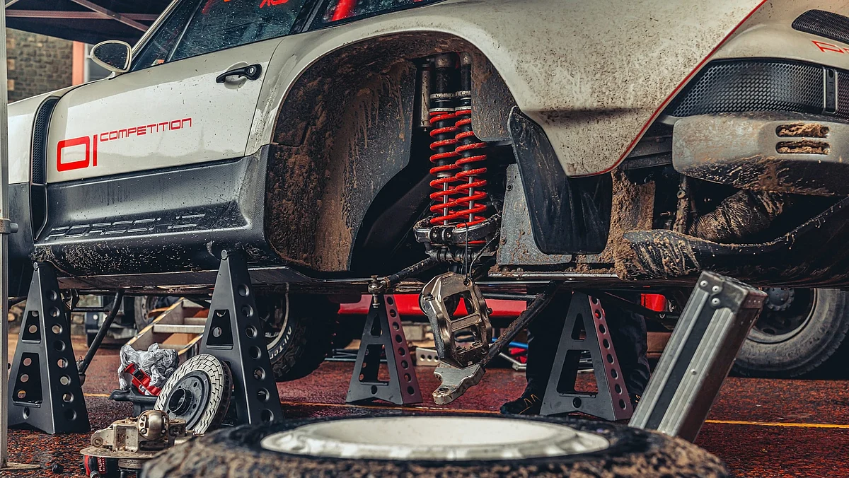 The long travel suspension is designed to take a beating, or two
