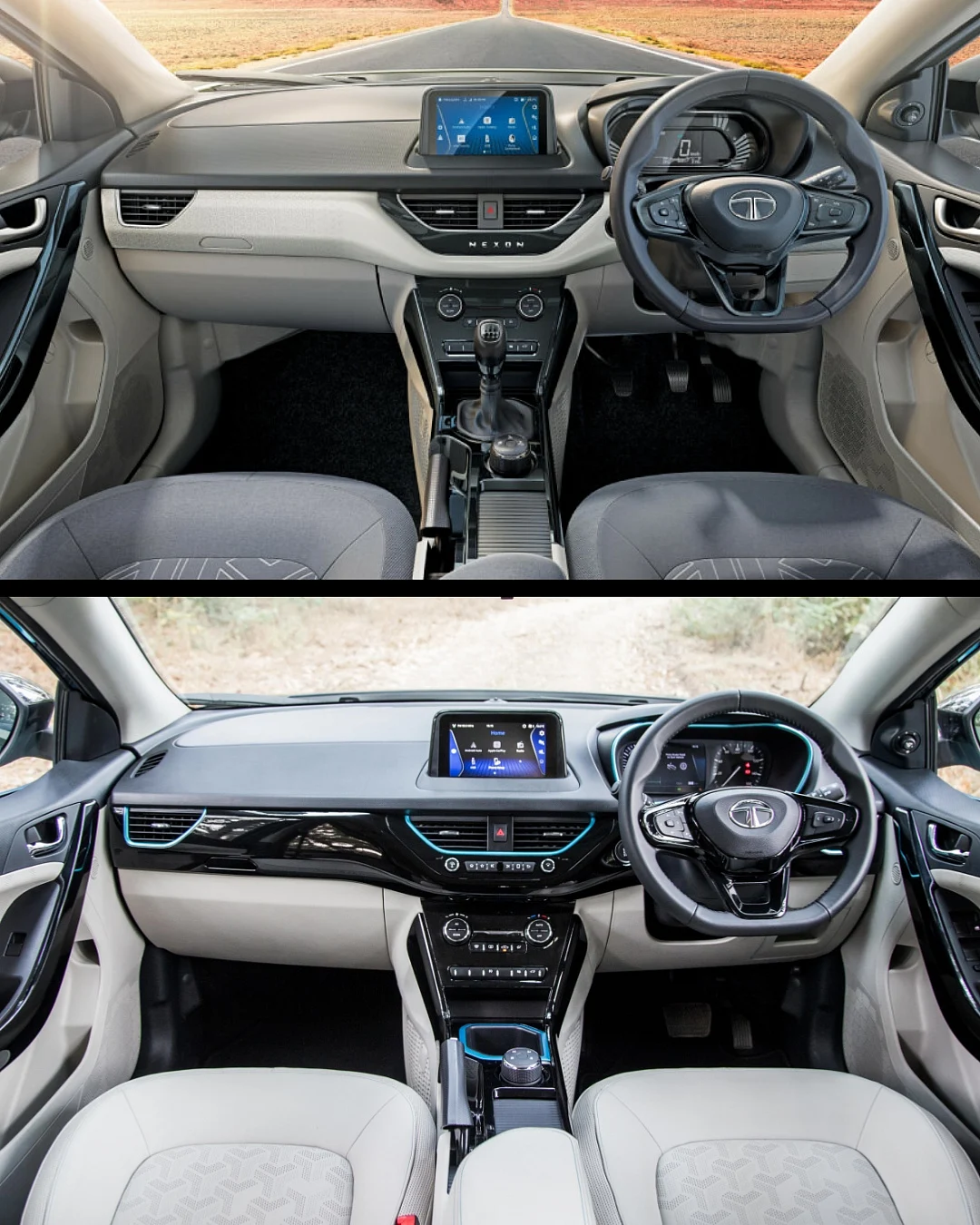 The layout is almost same with same features in both cars, except the absence of TPMS and Xpress cool feature in the EV