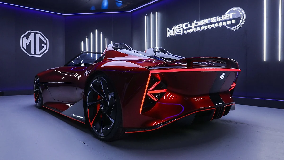 LED tailamps are integrated into the rear with a thin LED strip connecting the two