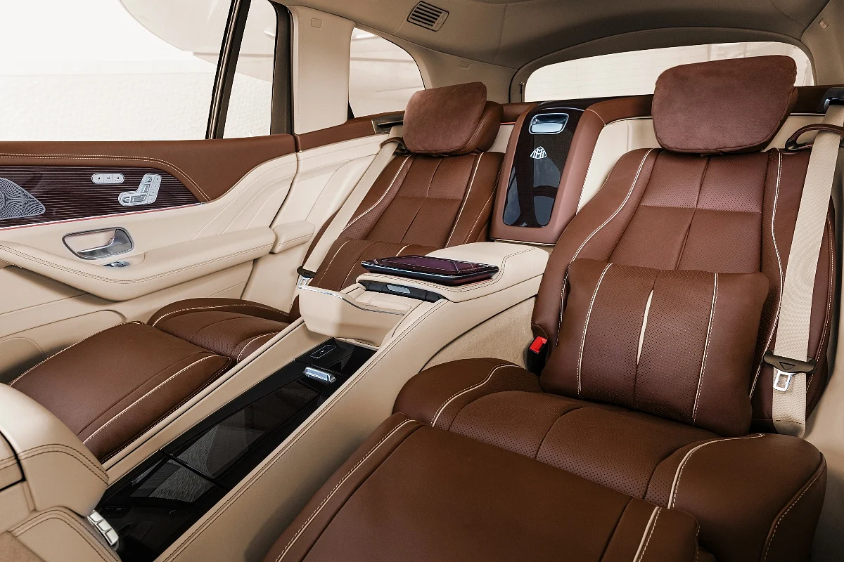 Recliner seats upholstered with Napa leather available as standard on the Maybach GLS 600