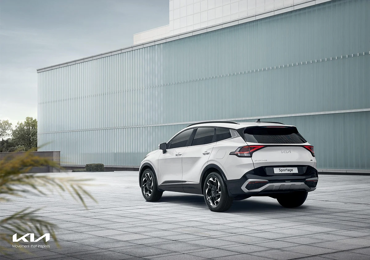 Short overhang at the rear of the Kia Sportage