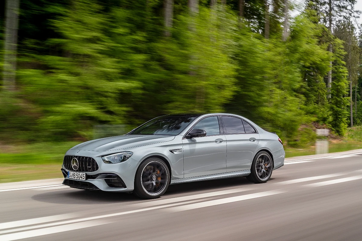 The Mercedes E 63S has sharp lines and edges on it's skin making it aggressive
