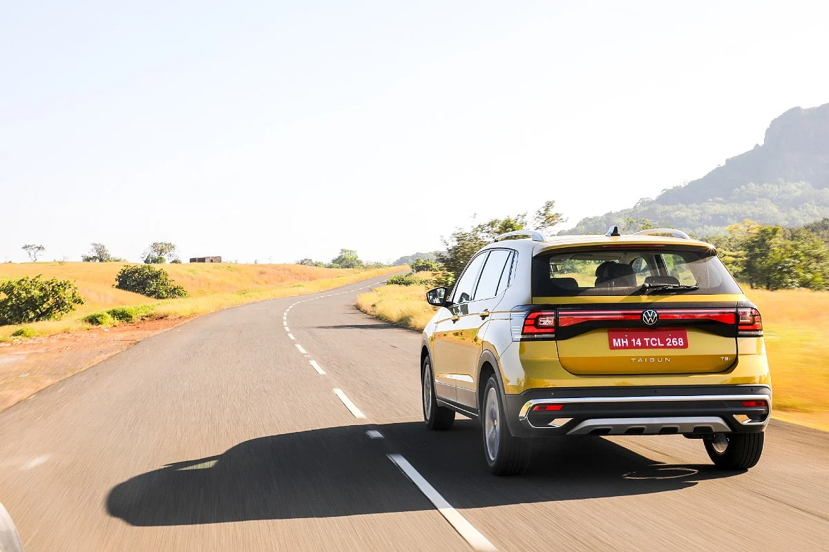 Just like the front, the rear of the Volkswagen Taigun gets plenty of chrome