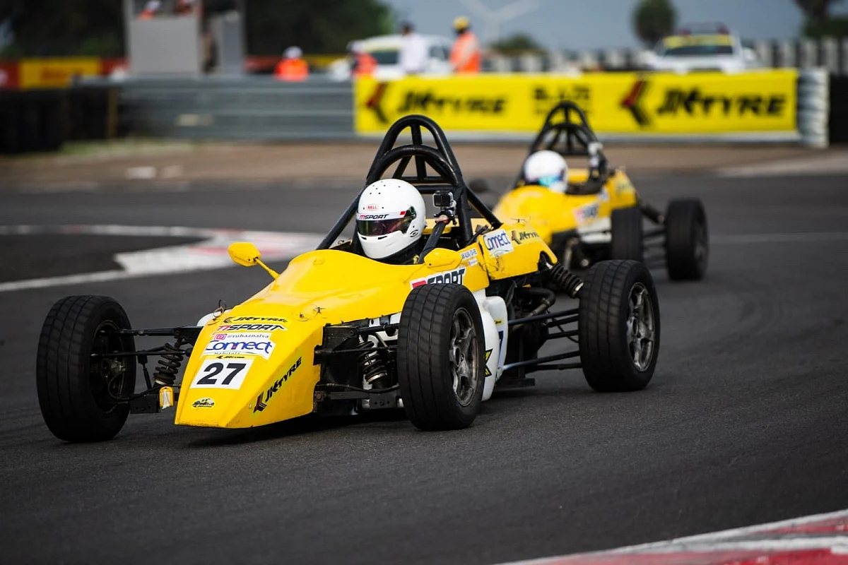 Aadithya Parasuram from Chennai was able to bag two podium finishes in the two races if the JK Tyre Novice Cup coming second in the first race and third in the second.