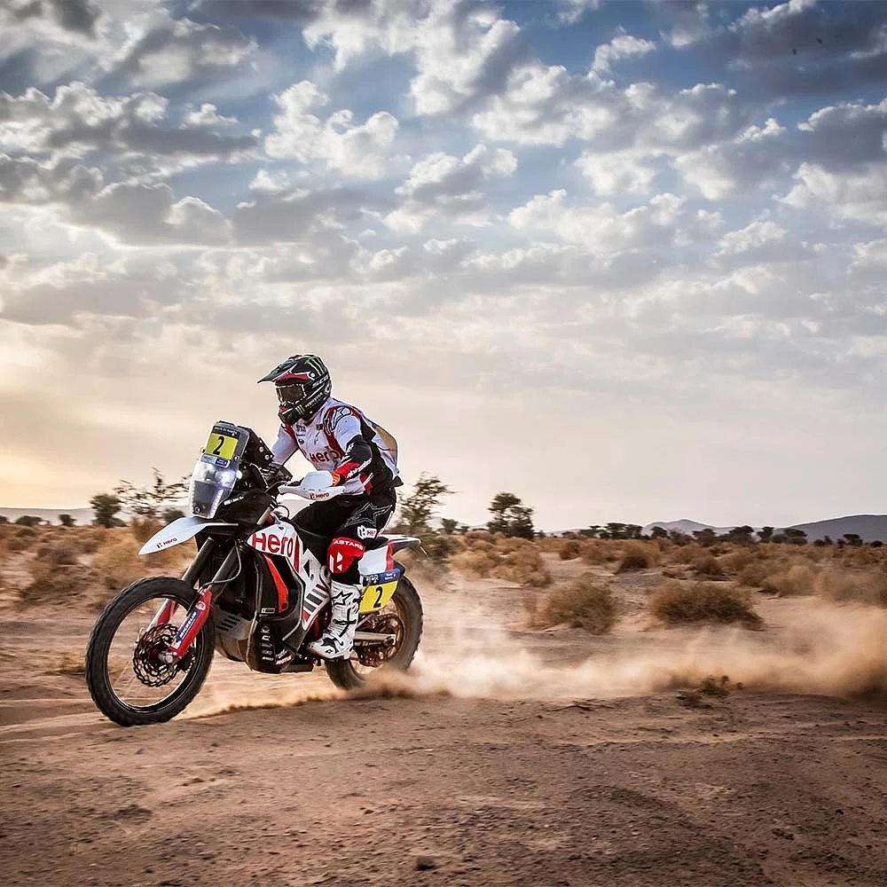 After finishing second in Stage 3, Sebastian Buhler was the second rider to start Stage 4. And that meant Buhler had trouble navigating through the dunes of the Sahara Desert, in which he nearly got lost on multiple occasions.