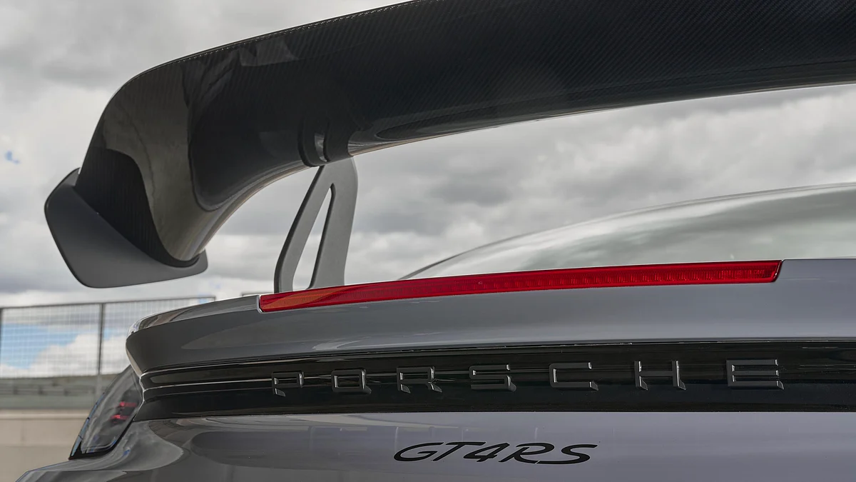 The swan-neck wing is derived from 911 RSR GT racing car