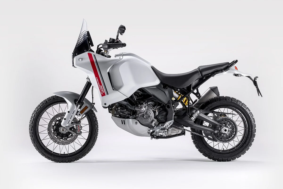 Powering the 2022 Ducati DesertX is the 937cc water-cooled Testastretta engine