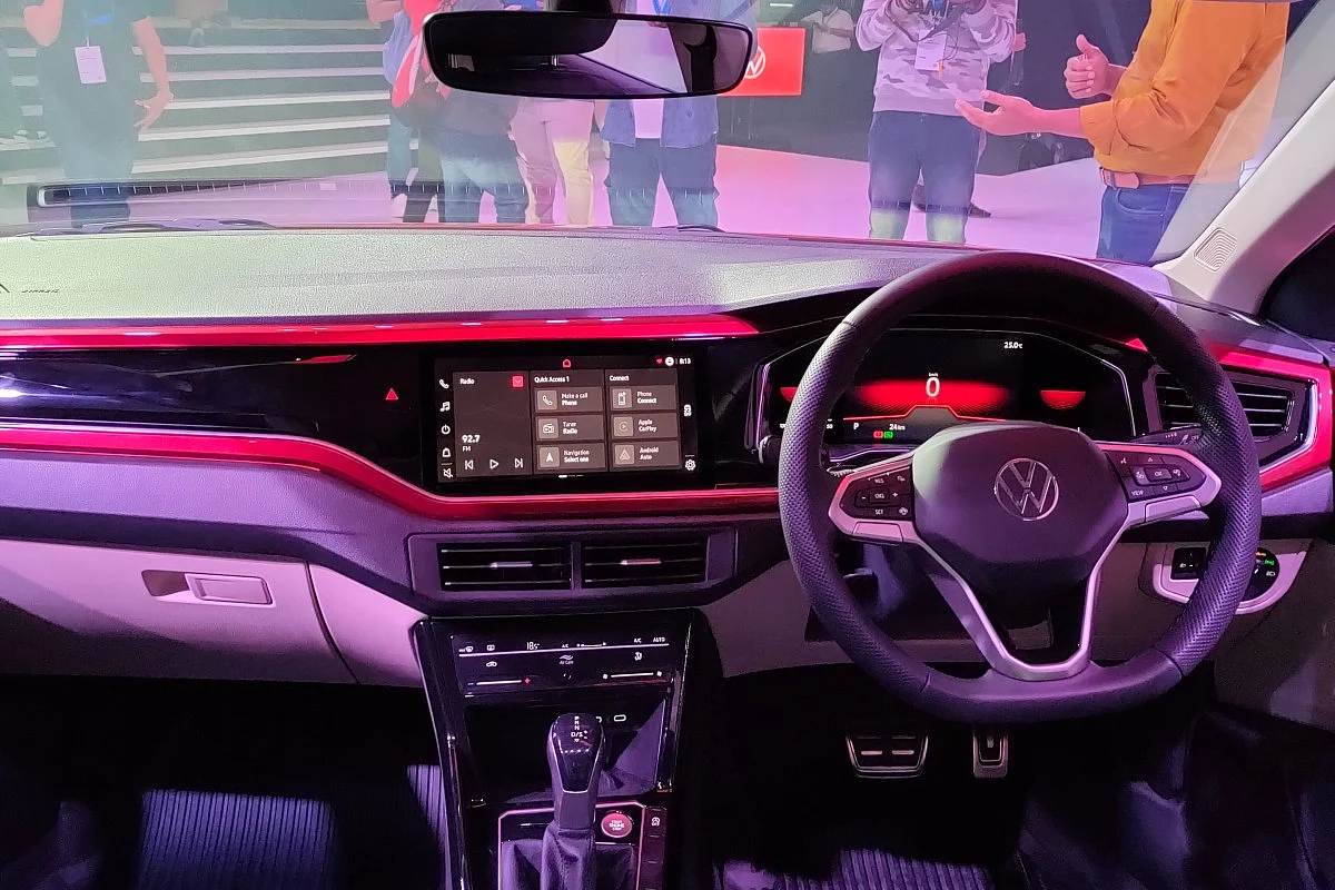 Interiors of the Virtus look youthful, thanks to the contrasting accents and ambient lighting