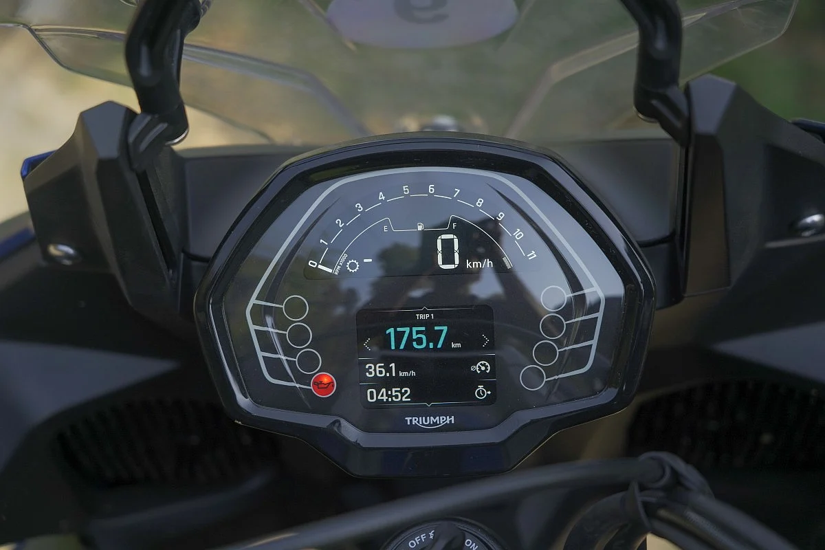 Instrument cluster is the same as that on the Trident 660