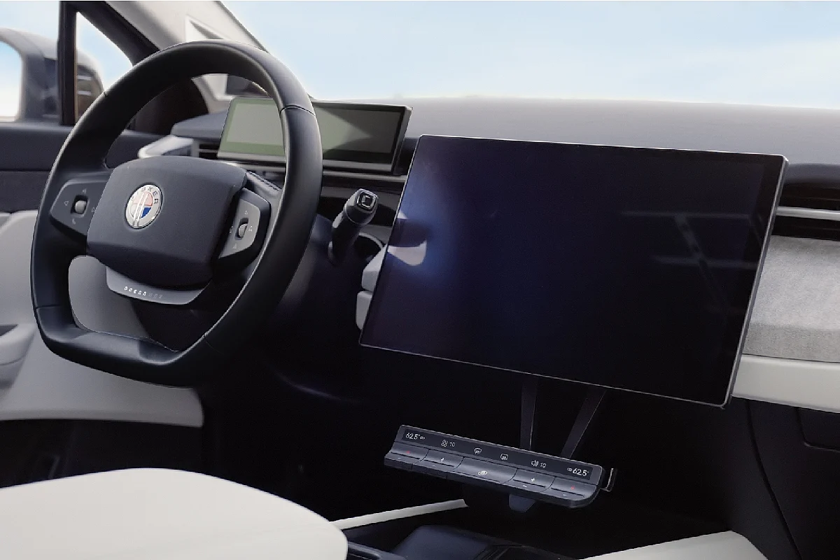 The interior has an enormous rotating display