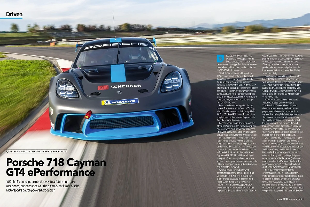 Porsche 718 Cayman GT4 e-performance driven