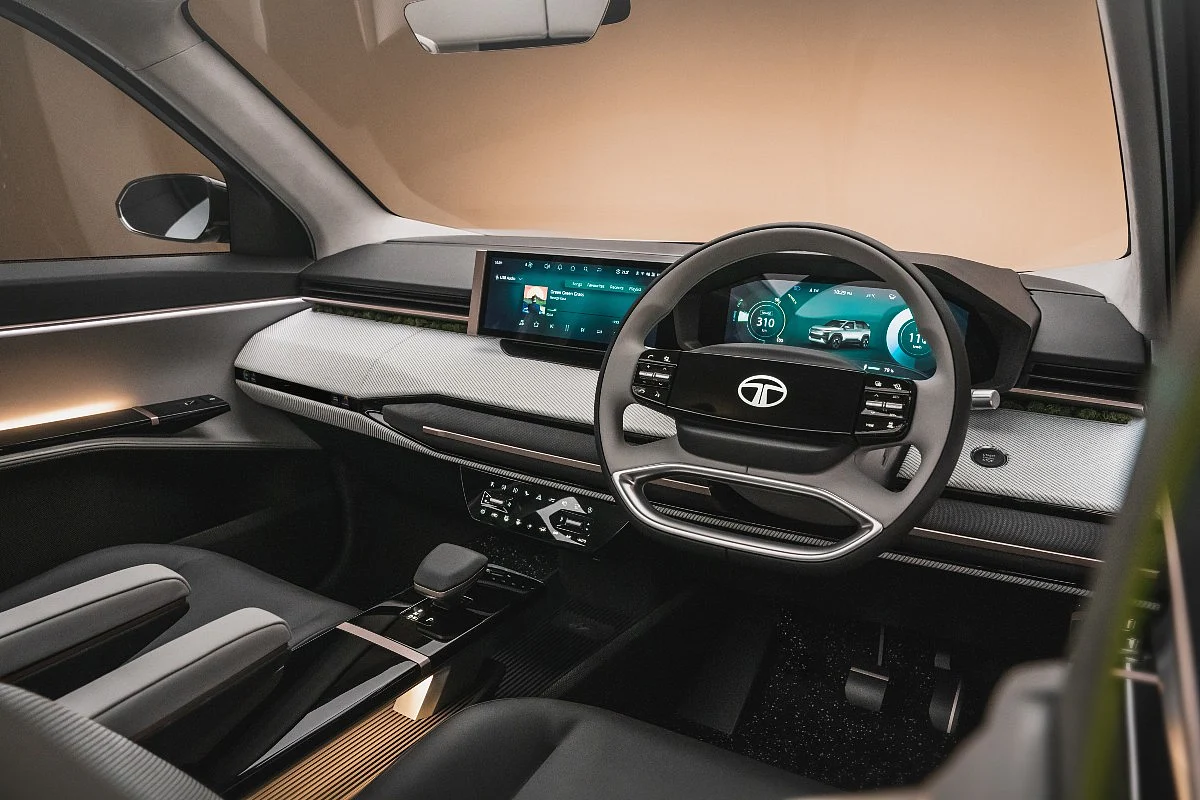 Interiors of the Sierra EV sport a futuristic yet production-ready design