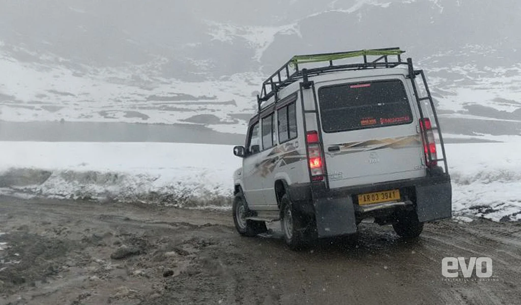 Heading on a Tata Sumo towards the border
