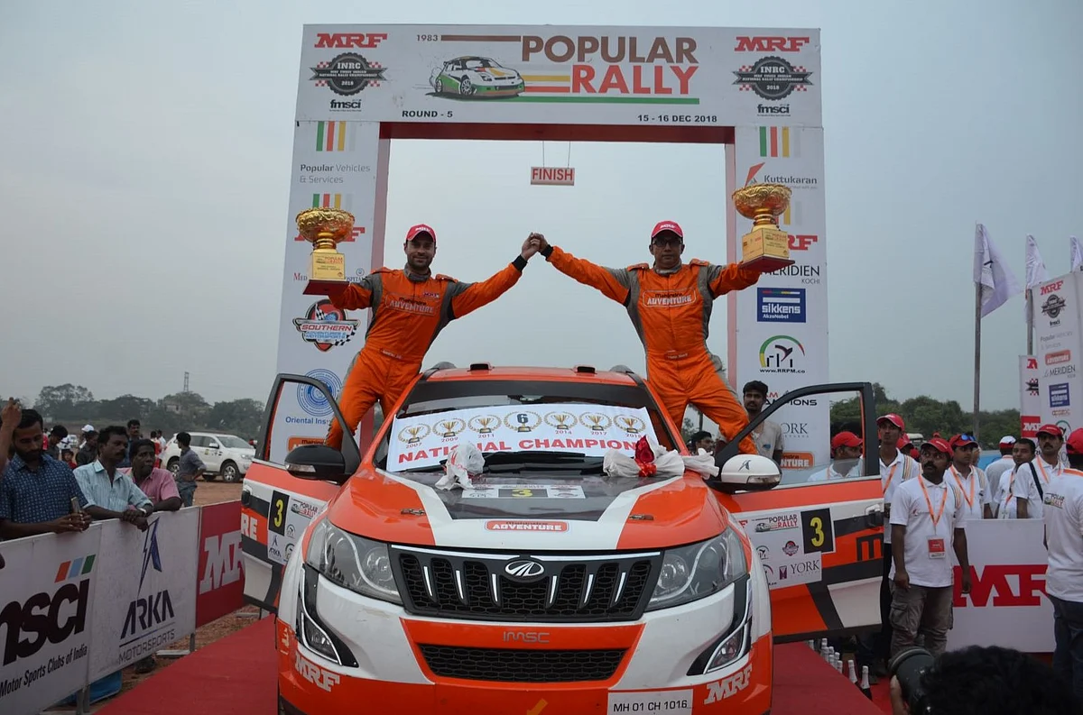 The winning duo from Mahindra Adventure at the Popular Rally