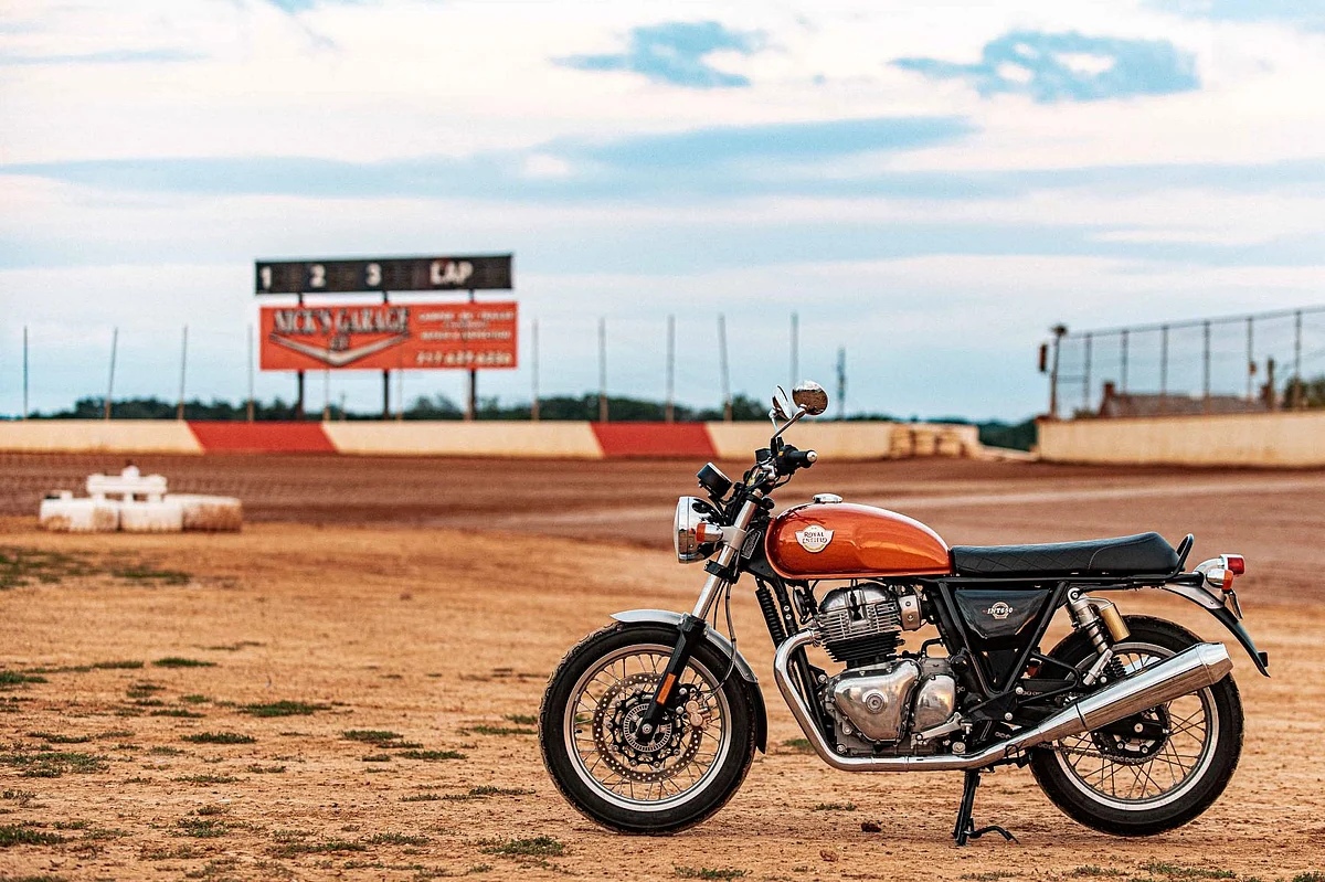 The beauty of flat track racing is taking heavy production motorcycles like the RE Interceptor 650 and prepping them into race machines