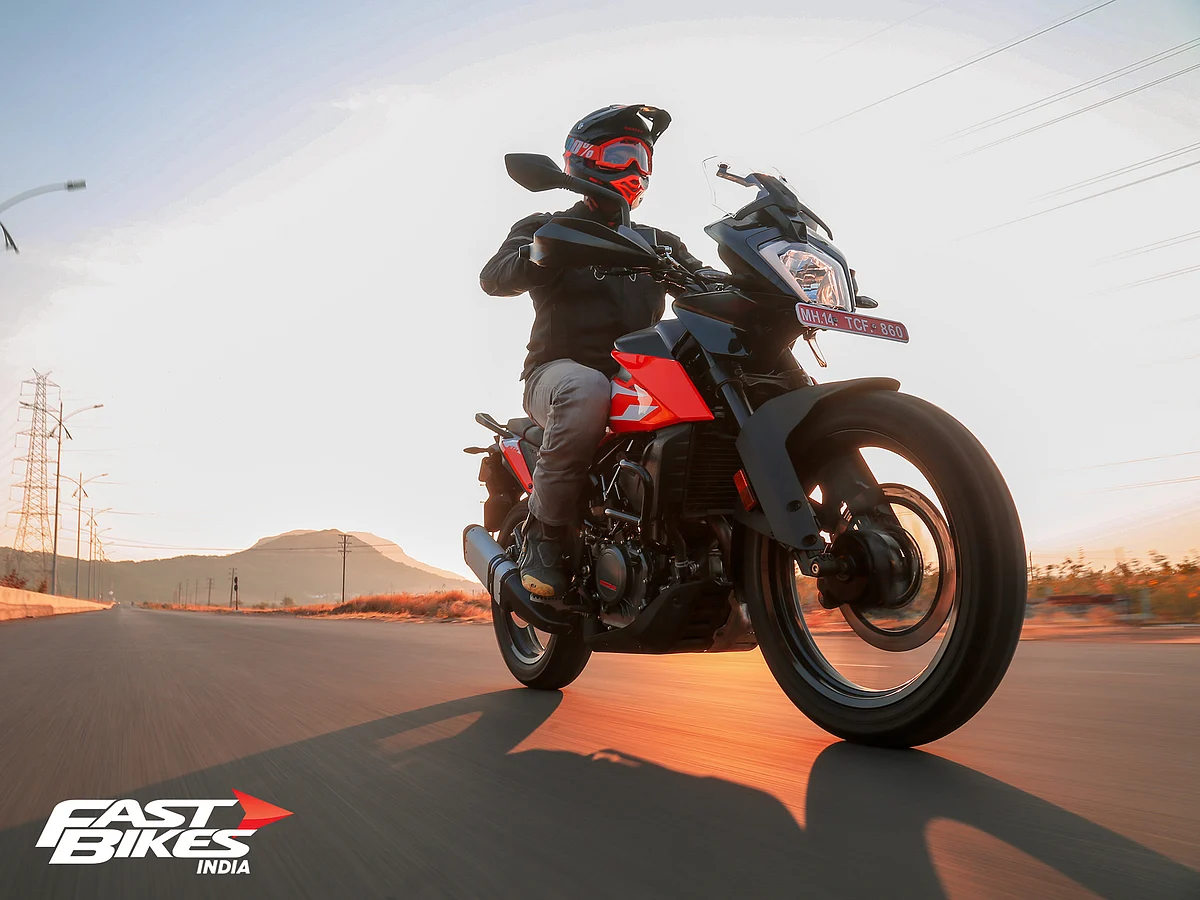 The 250 Adventure is comfortable on the road for sure